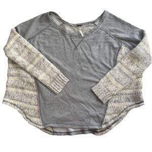 Free People Womens Sinner Pullover Sweater Medium Oversized Fair Isle Fleece